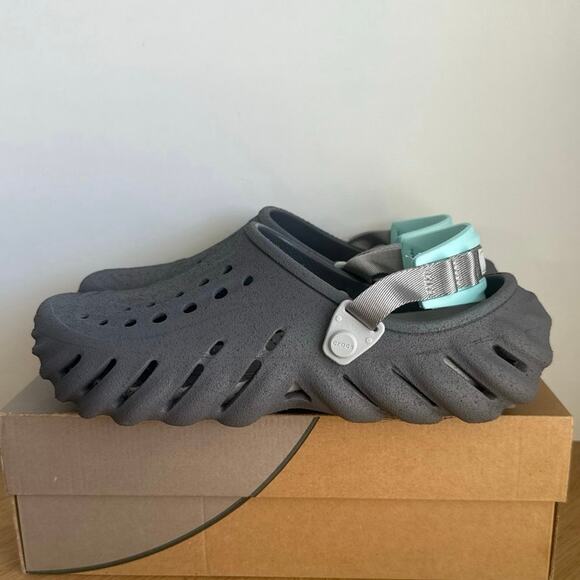 Crocs Echo Grey/Blue Unisex Clogs- M 10- W 12 main image 6